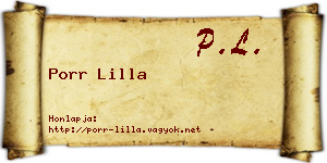 Porr Lilla névjegykártya
